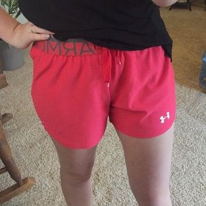 Pink running shorts